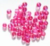 50 4x5mm Faceted Dark Pink AB Donut Beads